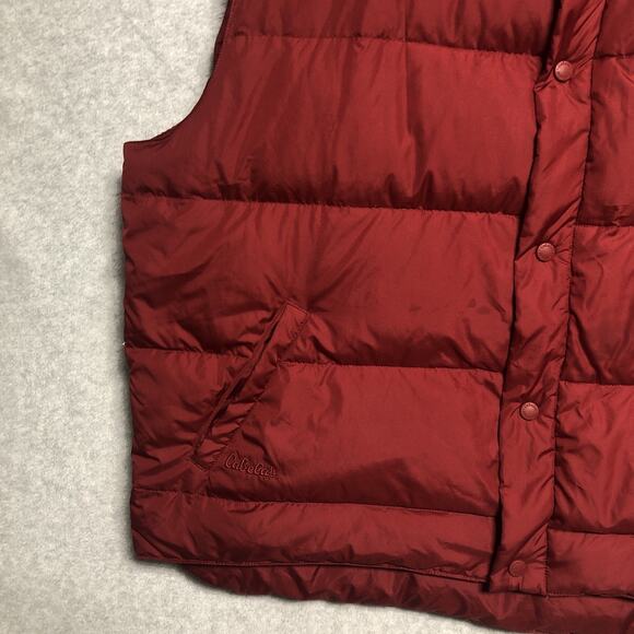 Cabela's Premier Northern Goose Down Puffer Vest Men XL Red Flaws - Picture 4 of 11